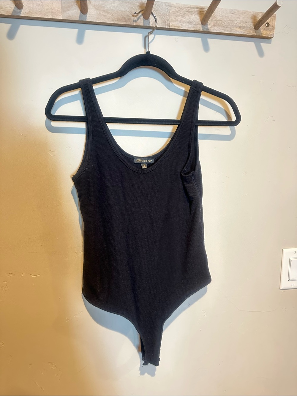 Shinestar Black Ribbed Kids One-Piece Bodysuit